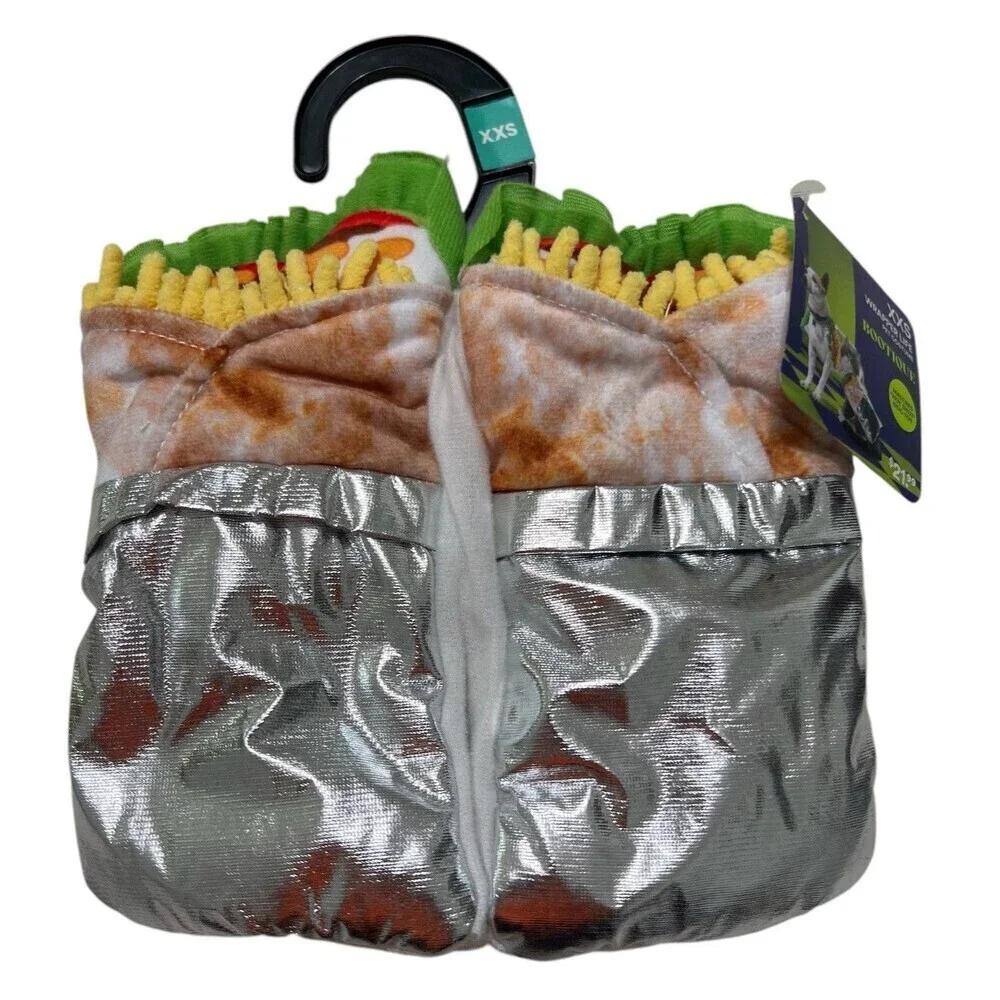 NEW 2 PC BOOTIQUE Dog PICKLE & BURRITO Halloween Costumes XXS 9-11